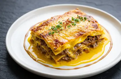 Golden Lasagna with Vin Jaune Veal Ragù & Saffron Béchamel